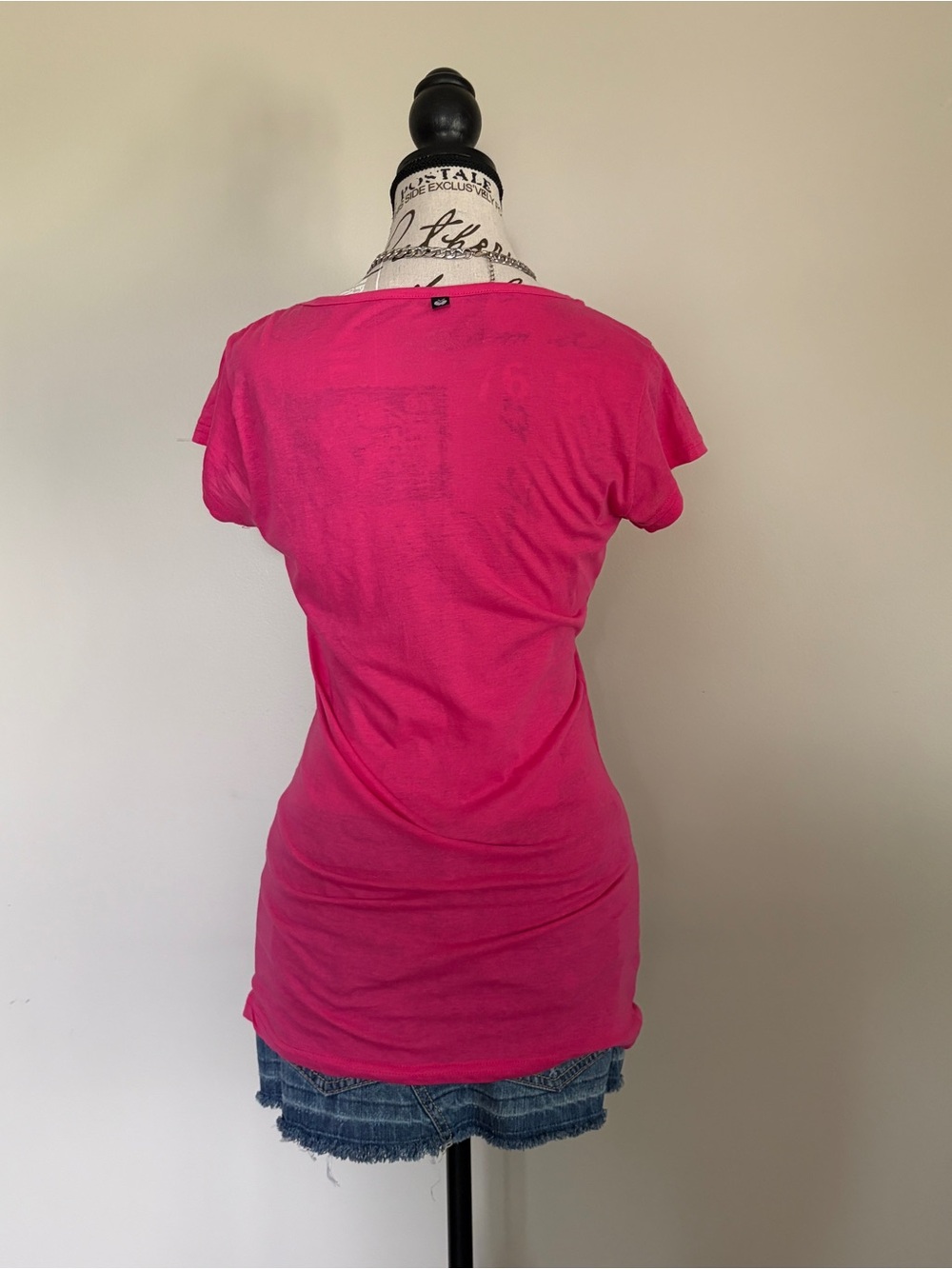 Y2K apple bottoms mcbling pink graphic short sleeve baby tee - Picture 7 of 13